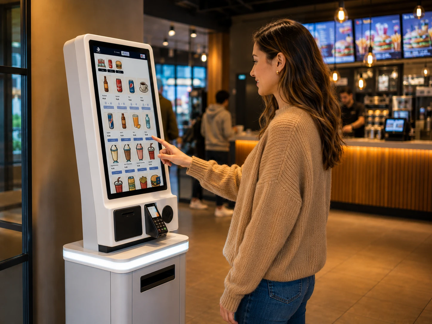 Customer using a VyA Projects self-service kiosk